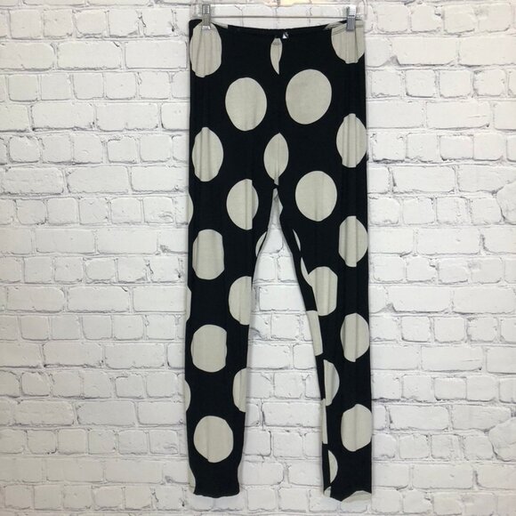 Alembika Black Polka Dot Leggings Size 4 - Picture 1 of 6